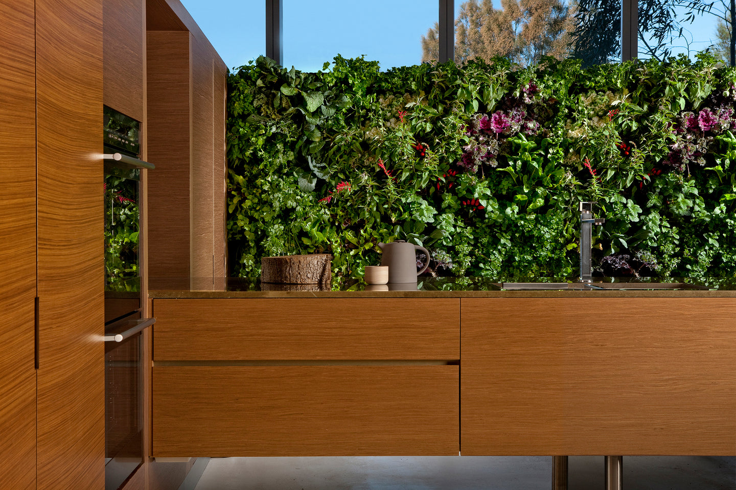 Vertical Herb Garden Wall by Greenwall Solutions using Green4Air vertical green wall system